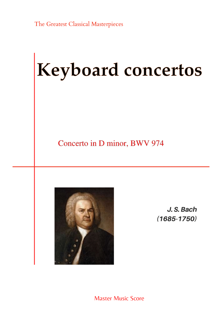 Bach-Concerto in D minor, BWV 974(Piano) Piano Solo scores gallery preview page 1