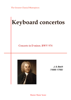 Book cover for Bach-Concerto in D minor, BWV 974(Piano)