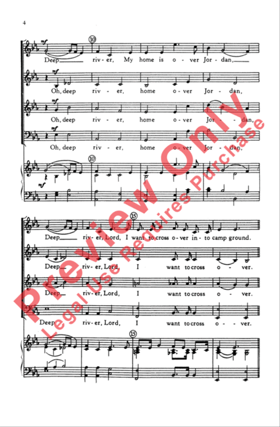 Deep River 4-Part scores gallery preview page 3