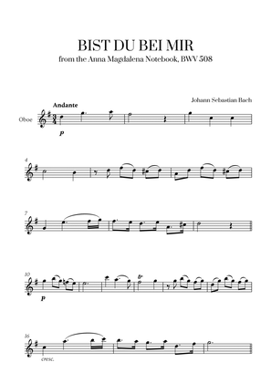 Johann Sebastian Bach - Bist du bei Mir (BWV 508) (G major) for Oboe Solo