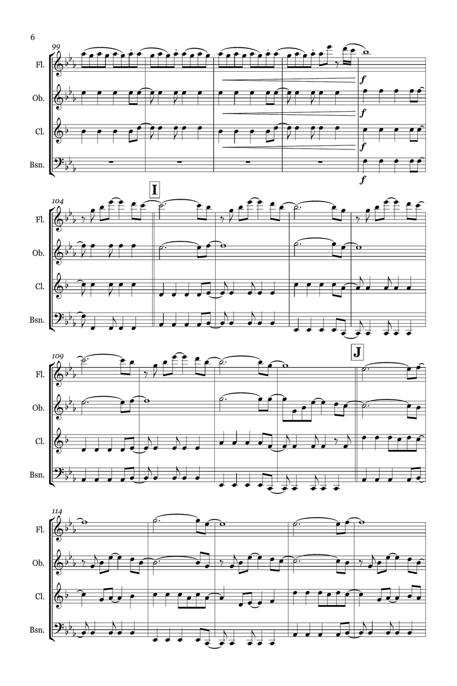 Viva La Vida Woodwind Quartet scores gallery preview page 6