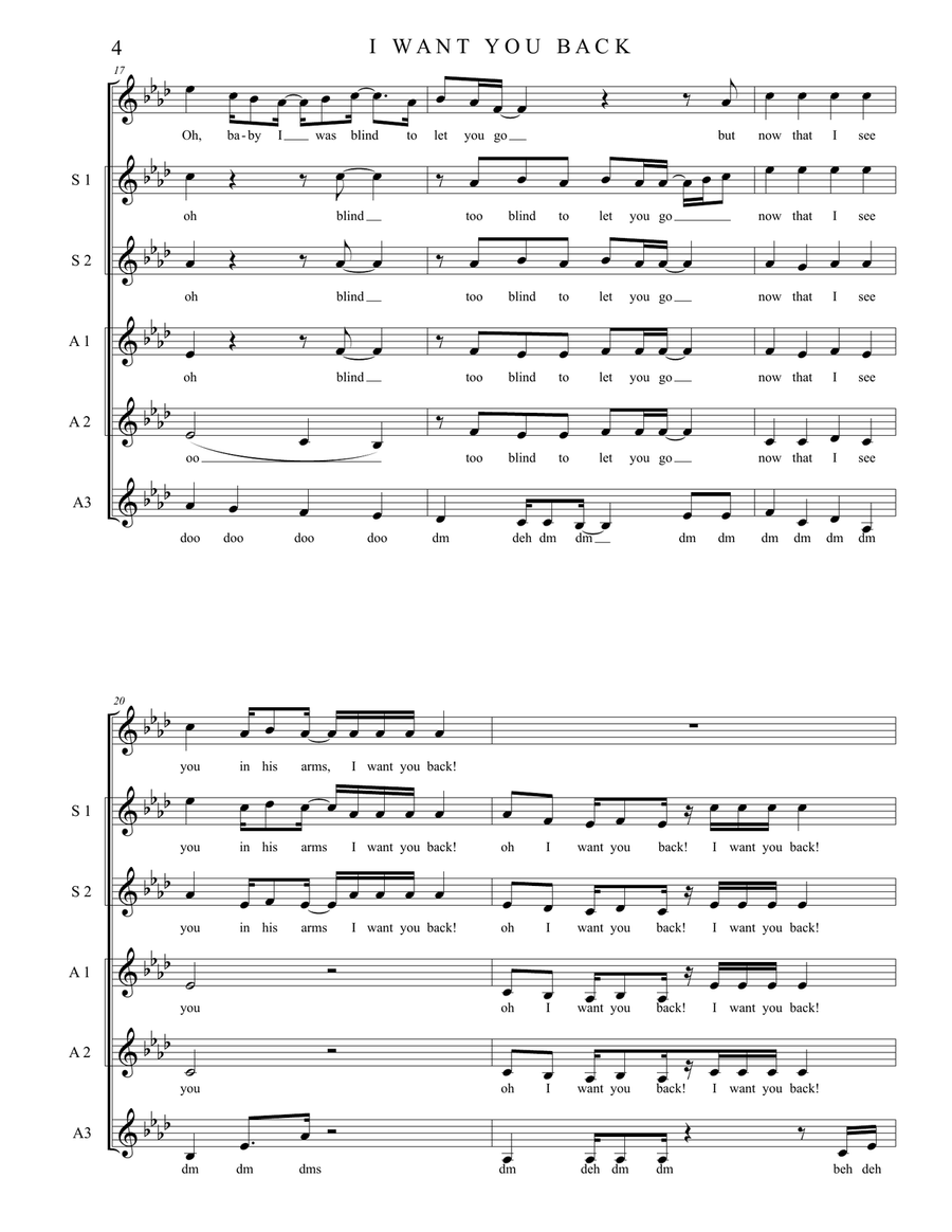 I Want You Back I Want You Back SSAA scores gallery preview page 4
