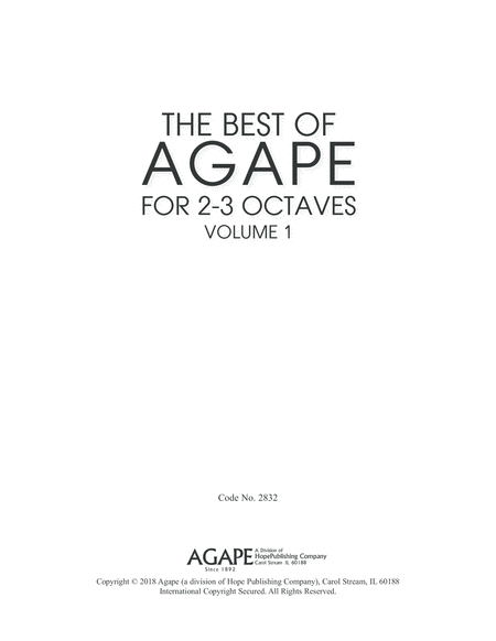 The Best of Agape for 2-3 Octaves, Vol. 1-Digital Download