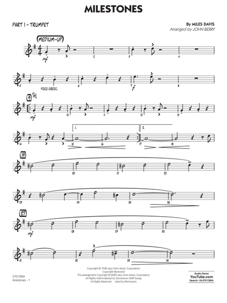 Milestones (arr. John Berry) - Part 1 - Bb Trumpet