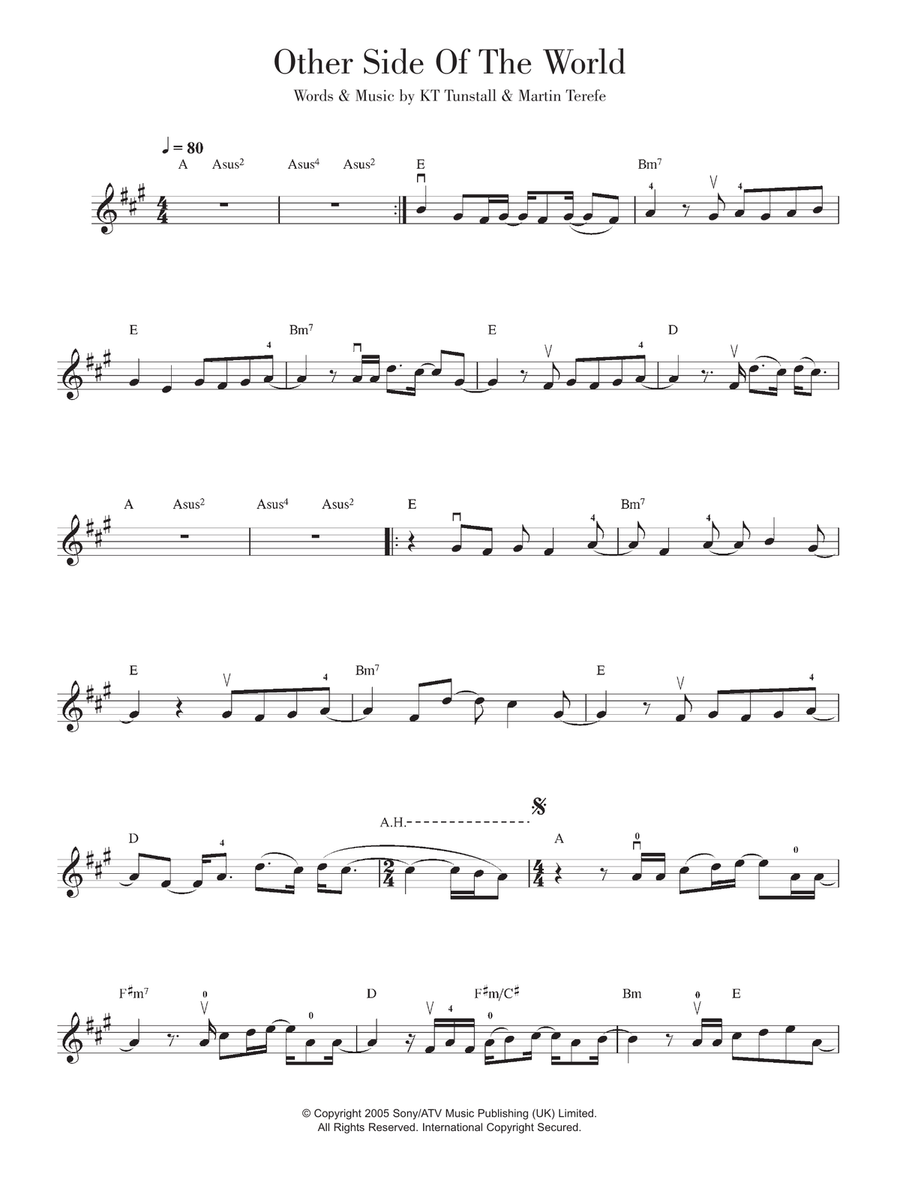 Other Side Of The World Violin Solo scores gallery preview page 1