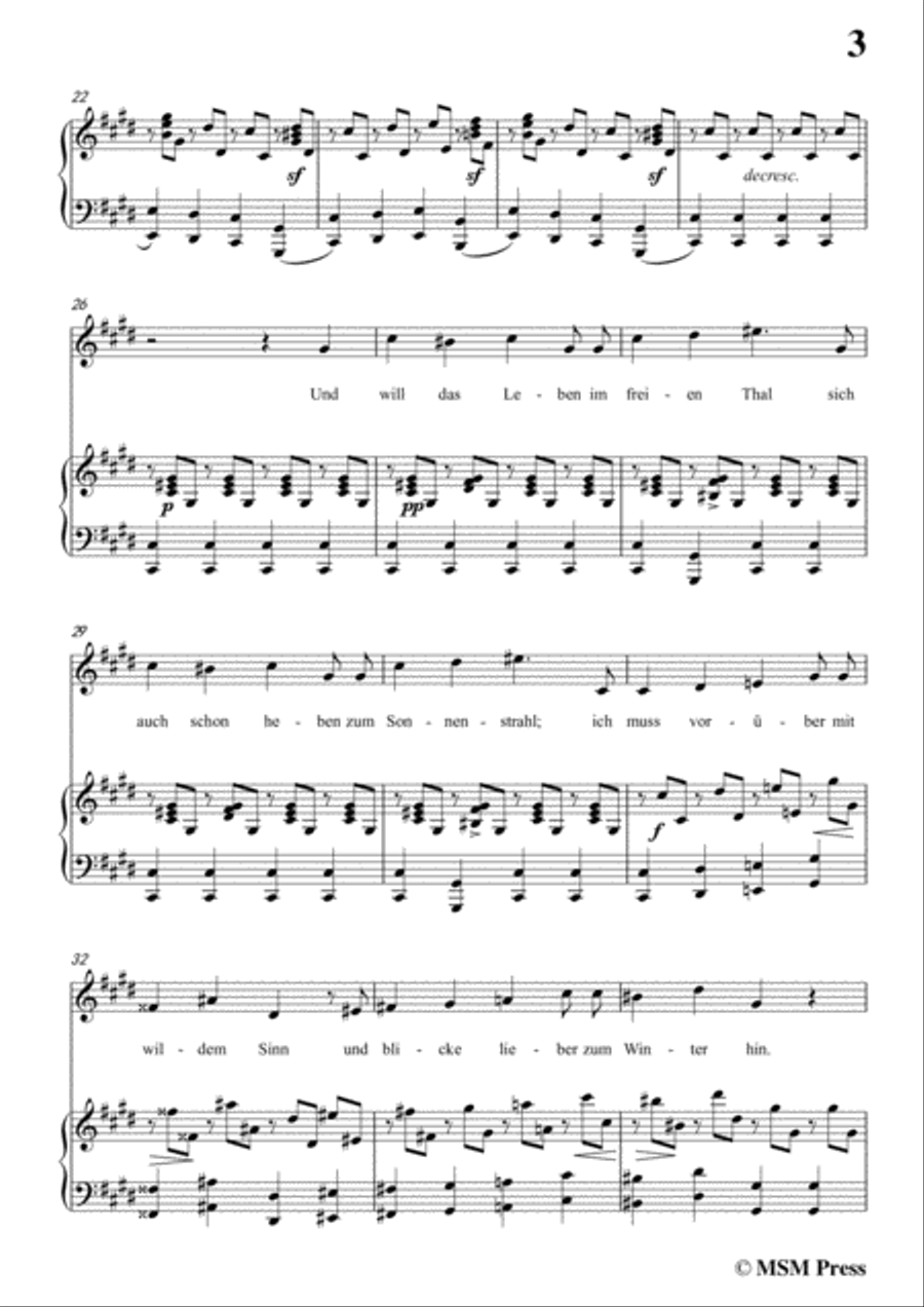 Schubert-Über Wildemann,in c sharp minor,Op.108 No.1,for Voice and Piano Voice Solo scores gallery preview page 5