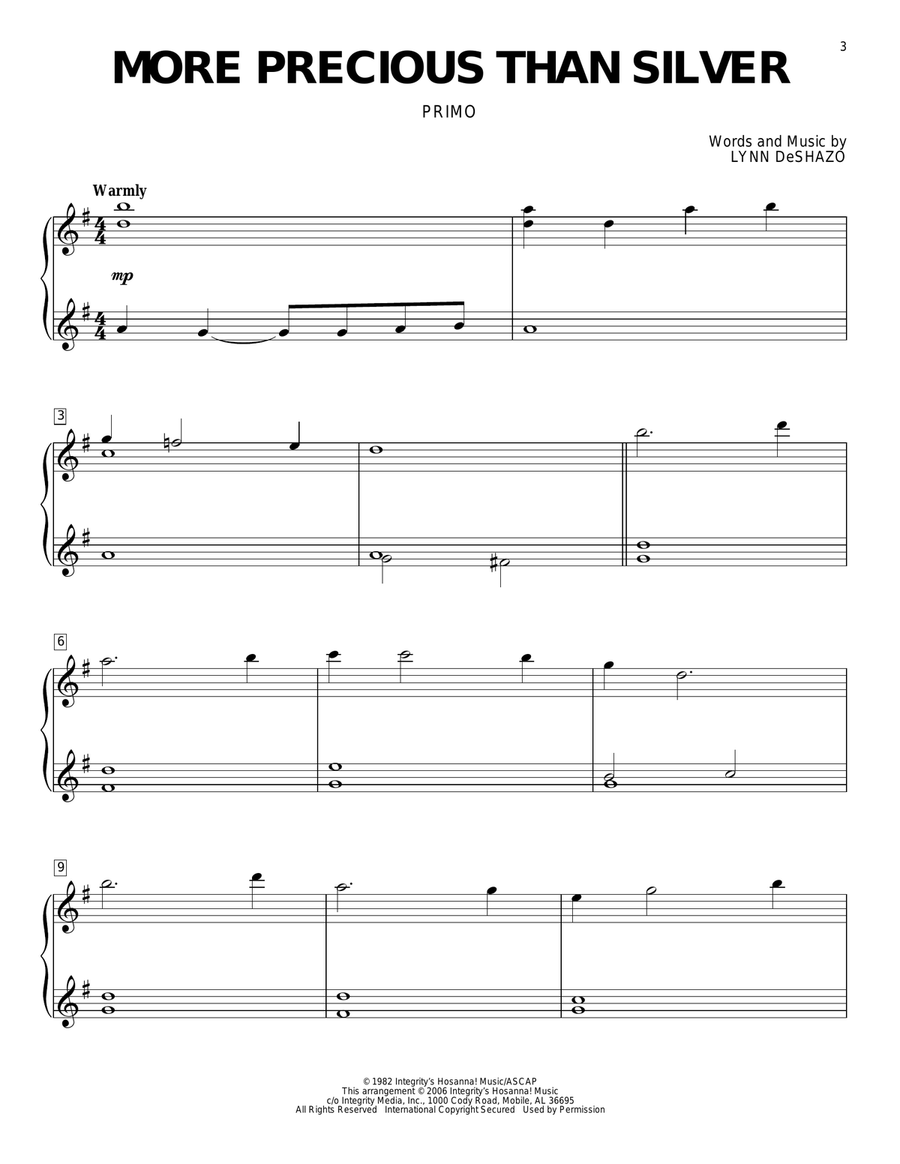 More Precious Than Silver Piano Duet - Digital Sheet Music page 2