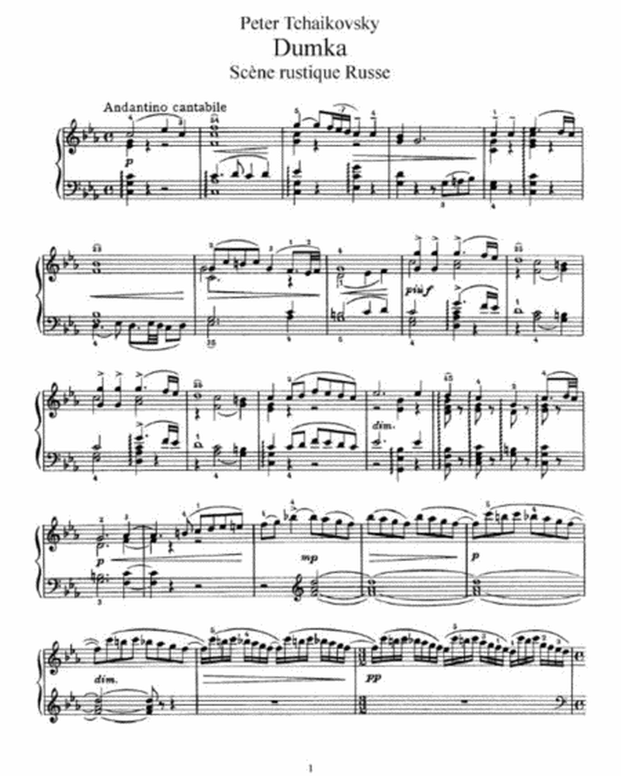 Peter Tchaikovsky - Dumka Op. 59 (Scène rustique Russe)