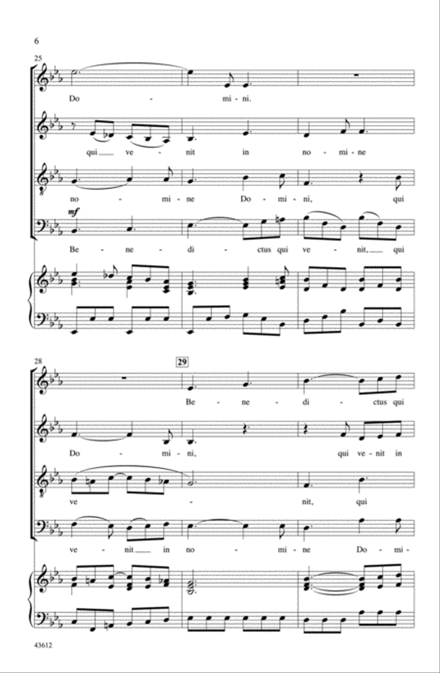 Benedictus (from Missa Sancti Hieronymi, MH 254) Choir scores gallery preview page 5