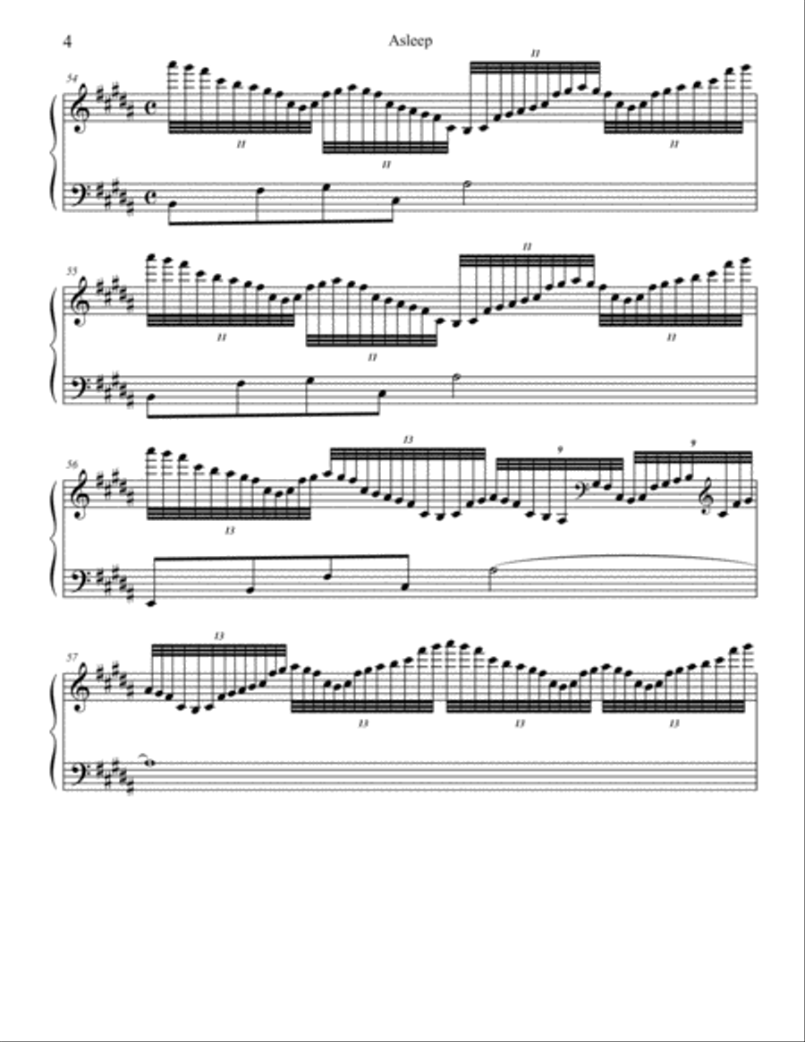 Asleep Asleep Piano Solo scores gallery preview page 4