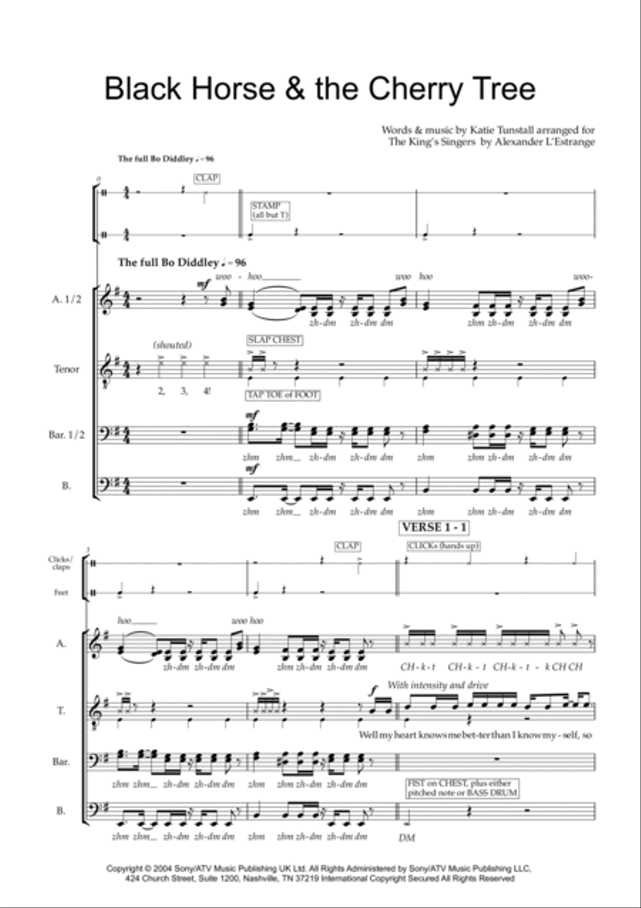 Black Horse And The Cherry Tree Divisi scores gallery preview page 3