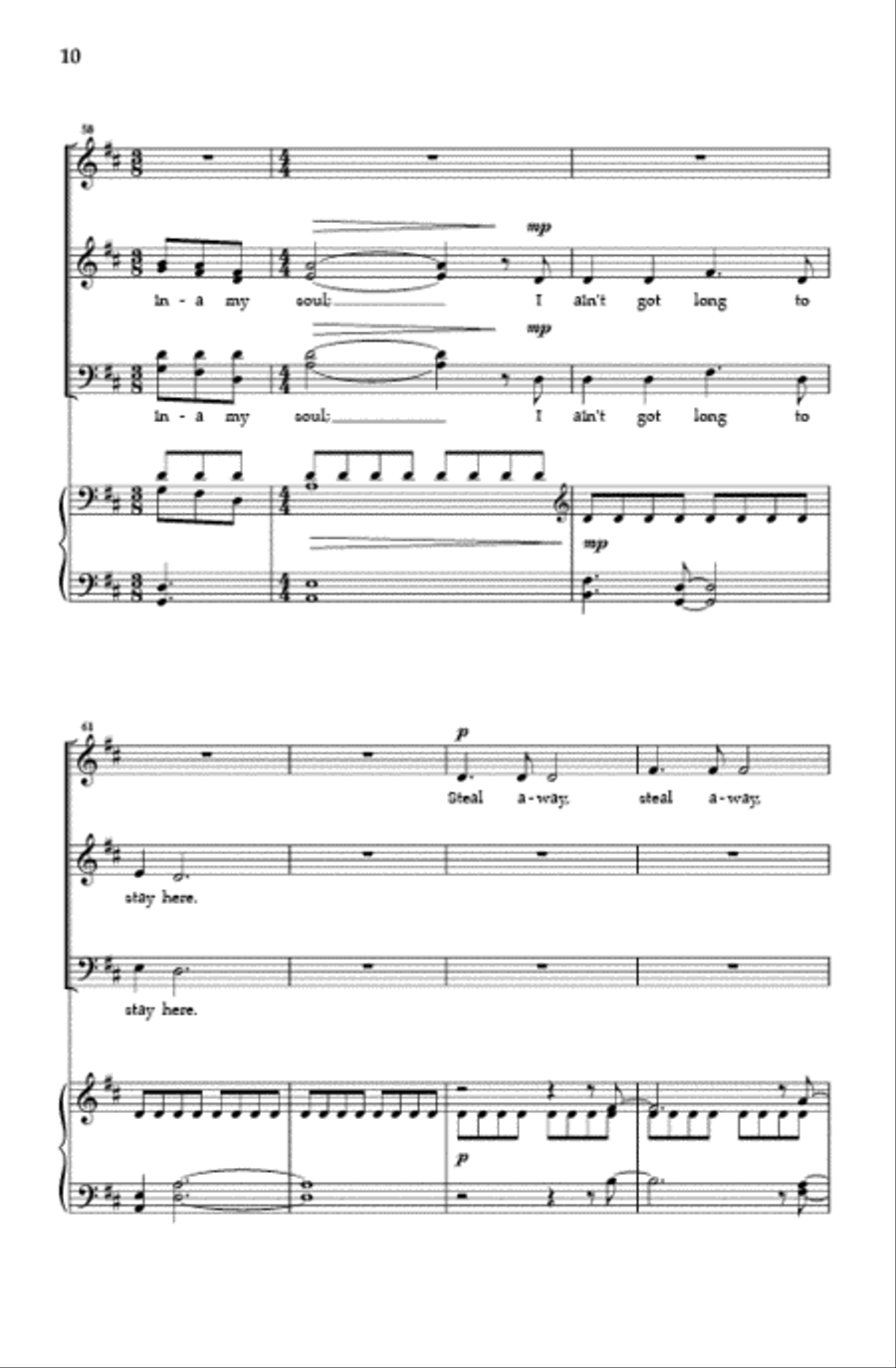 Steal Away 4-Part scores gallery preview page 10