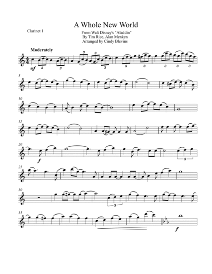 A Whole New World Clarinet Trio scores gallery preview page 6