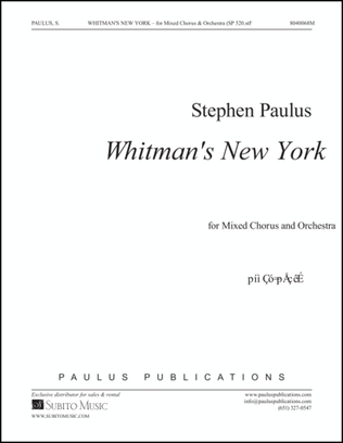 Whitman's New York - Study Score