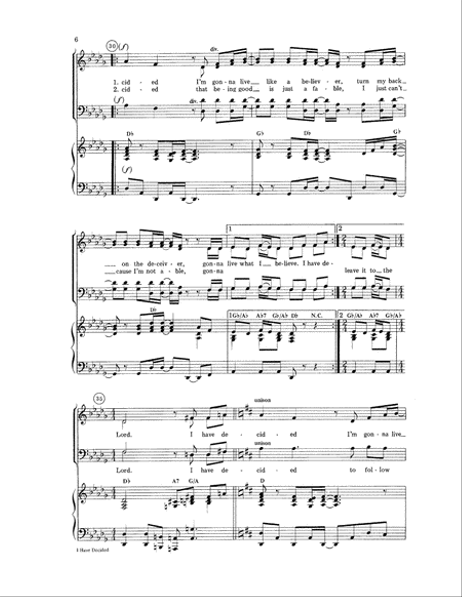 I Have Decided 4-Part scores gallery preview page 6