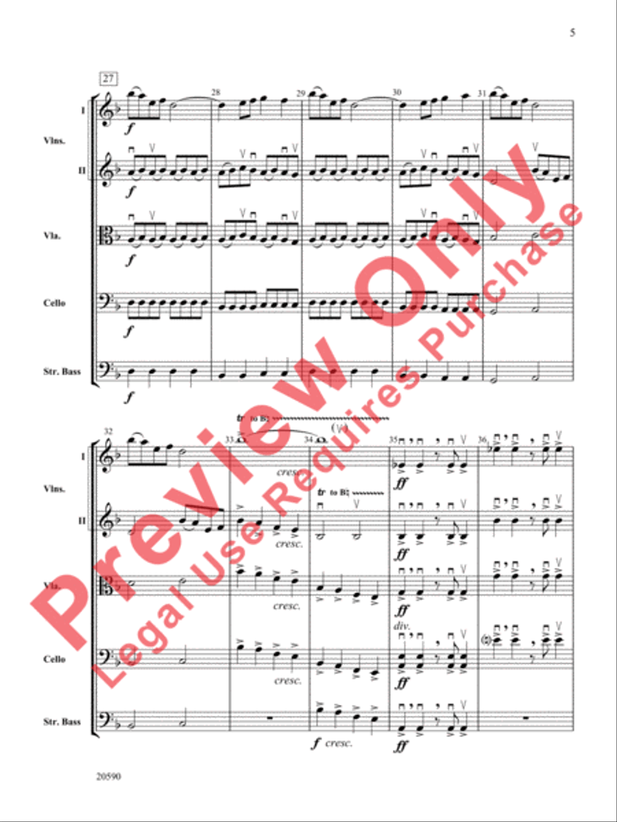 Curse of the Rosin Eating Zombies from Outer Space String Orchestra scores gallery preview page 6