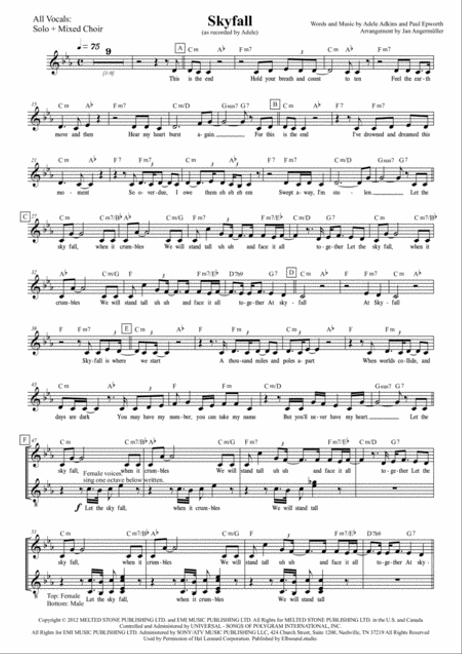 Skyfall Skyfall Voice scores gallery preview page 1