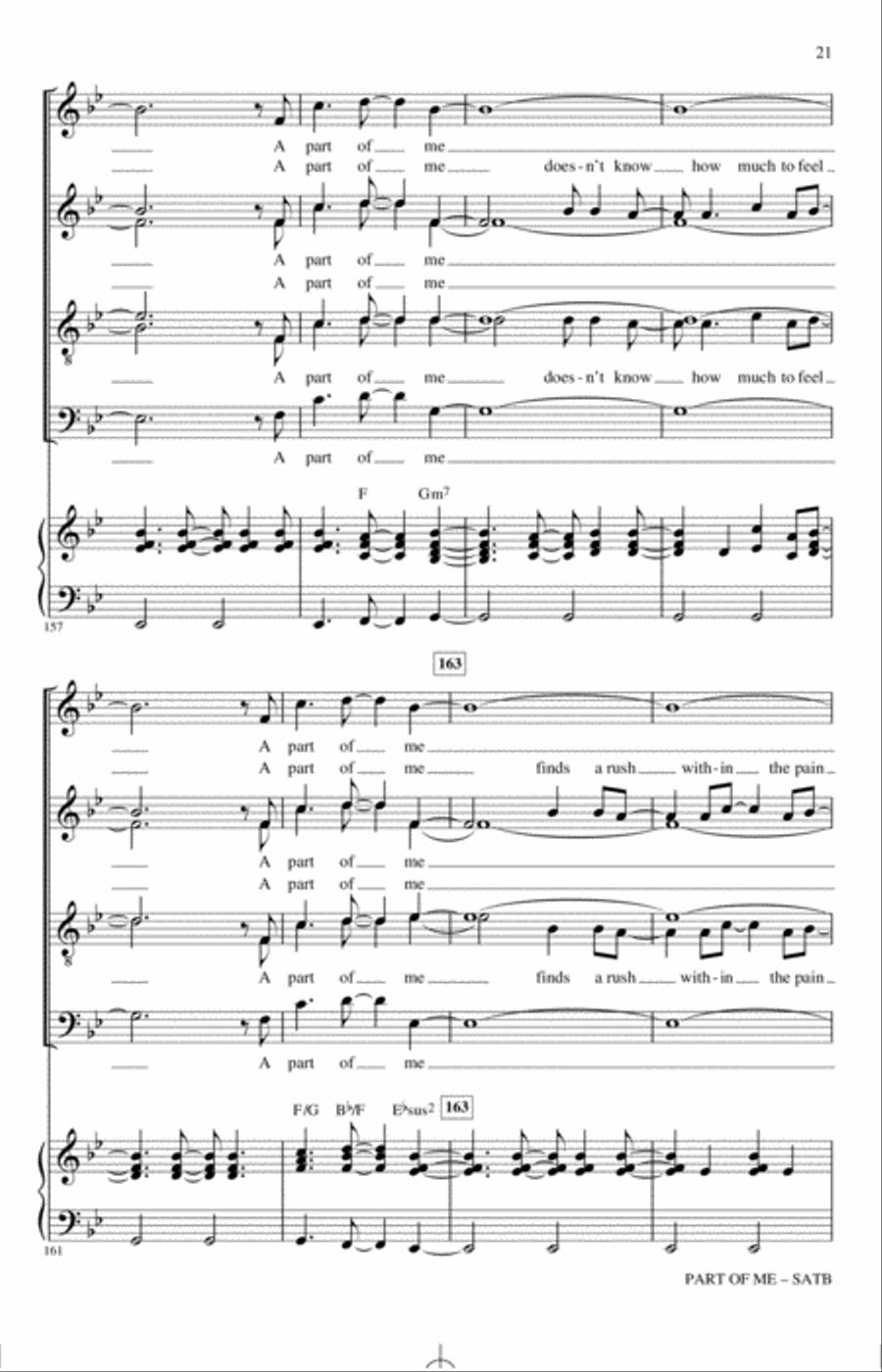 Part Of Me (from Dear Evan Hansen) (arr. Roger Emerson) 4-Part scores gallery preview page 20