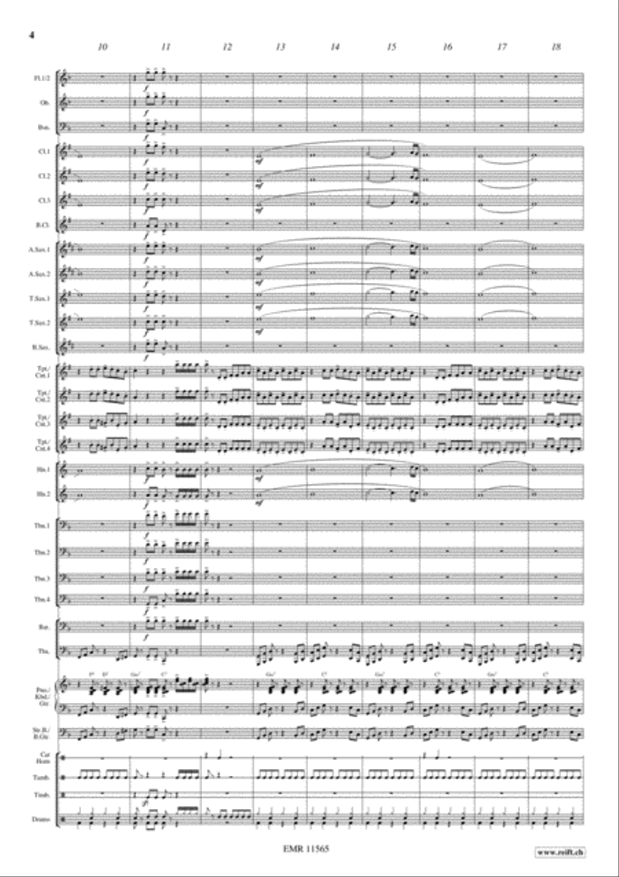 Cha Cha Slide Concert Band scores gallery preview page 5