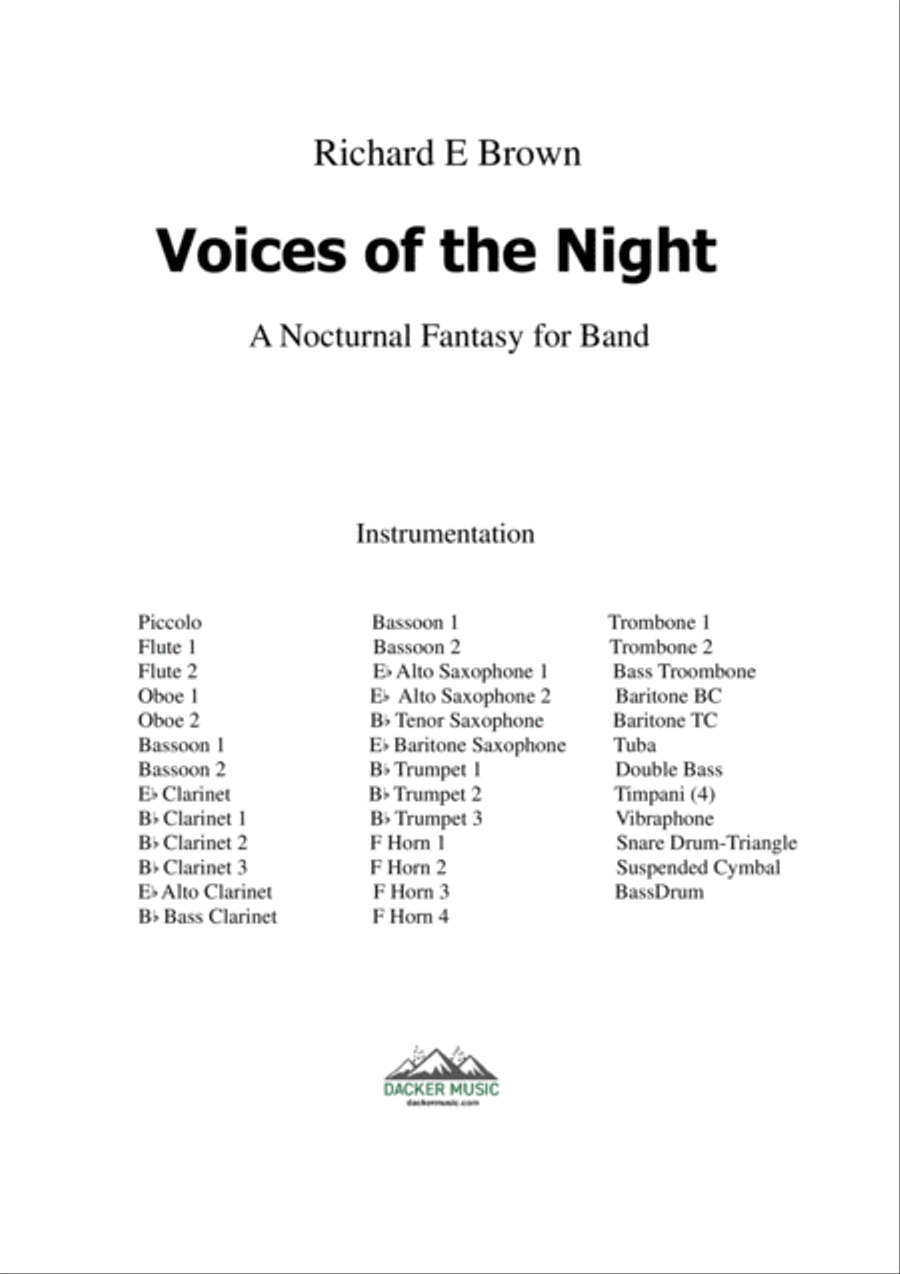 Voices of the Night - band Concert Band scores gallery preview page 3