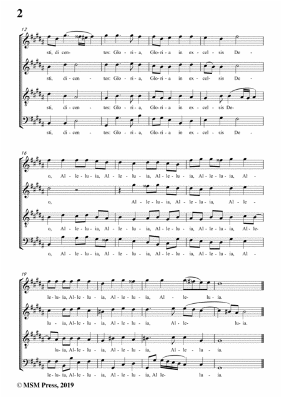 Turini-Hodie Christus natus est,in B Major,for A cappella 3-Part scores gallery preview page 4