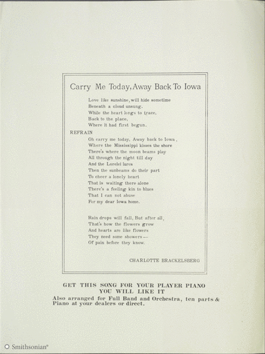 Carry Me Today Away Back to Iowa Piano, Vocal scores gallery preview page 2