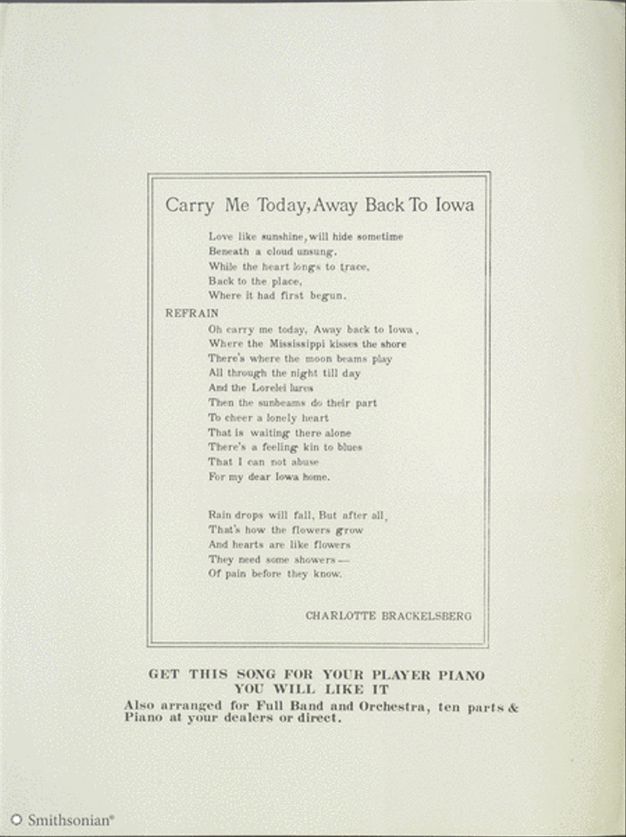 Carry Me Today Away Back to Iowa