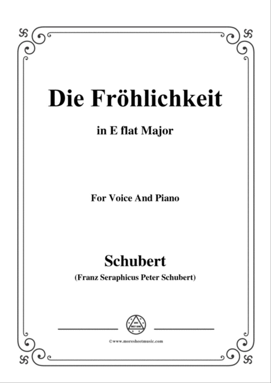 Schubert-Die Fröhlichkeit,in E flat Major,for Voice&Piano Voice scores gallery preview page 1