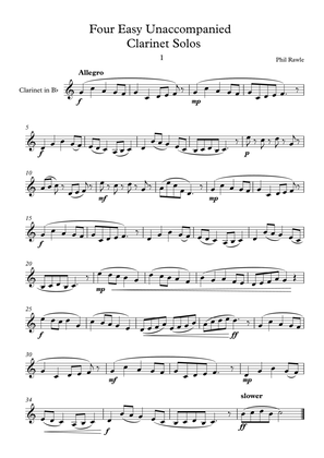 Four Easy Unaccompanied Clarinet solos