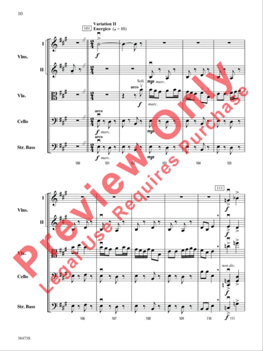 Lonestar Variations String Orchestra scores gallery preview page 11