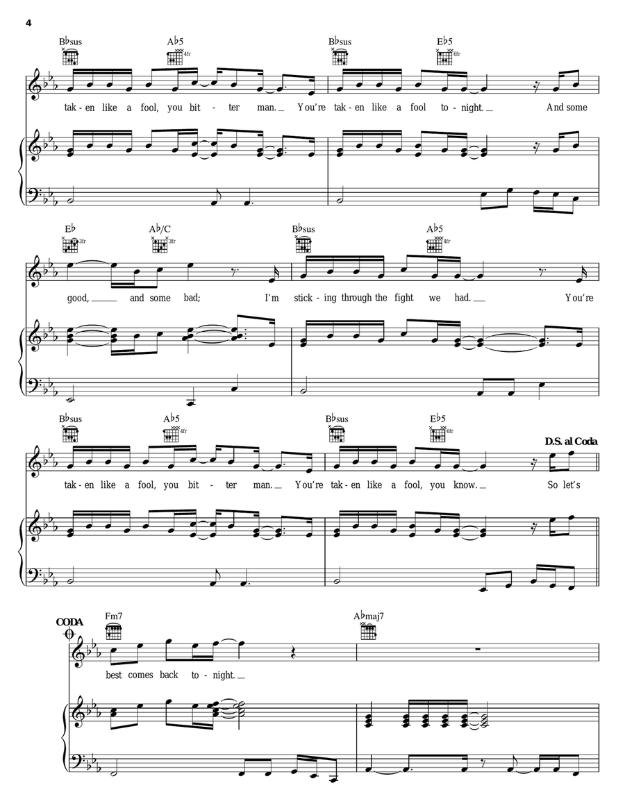 Song 6 Piano, Vocal, Guitar scores gallery preview page 4