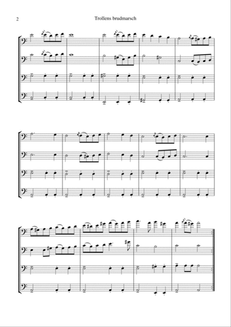 Trollens brudmarsch / Bridal march of the trolls for cello quartet Cello Solo scores gallery preview page 2