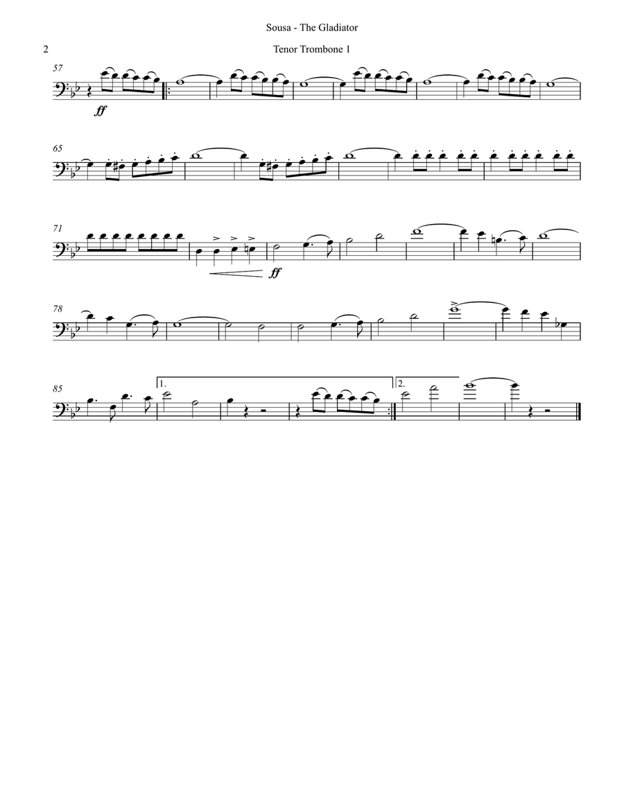 Gladiator March for Trombone Quartet Trombone Quartet scores gallery preview page 6
