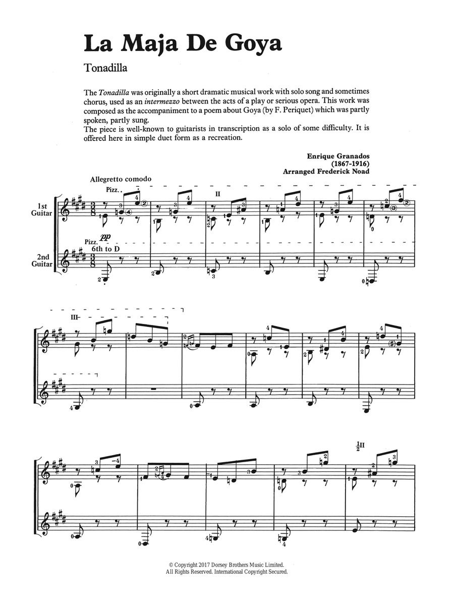 La Maja De Goya Acoustic Guitar scores gallery preview page 1