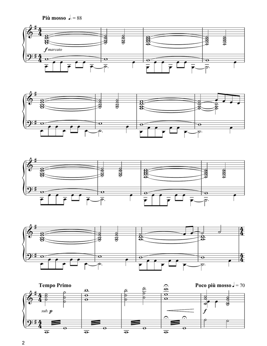 Piano Theme/Ethereal Piano Code (from World Trade Center) Piano Solo scores gallery preview page 2