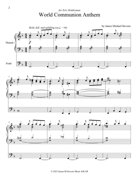 World Communion Anthem - Organ Solo image number null