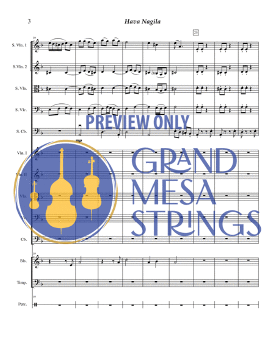 Hava Nagila Hava Nagila String Orchestra scores gallery preview page 4