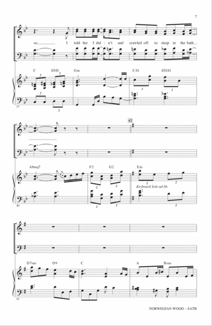 Norwegian Wood (This Bird Has Flown) 4-Part scores gallery preview page 5