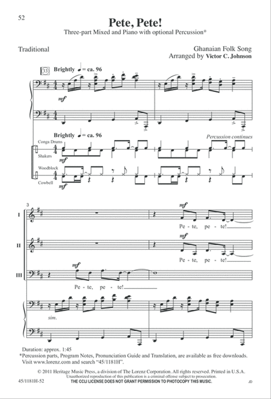 Contemporary Choral Classics 3-Part scores gallery preview page 52