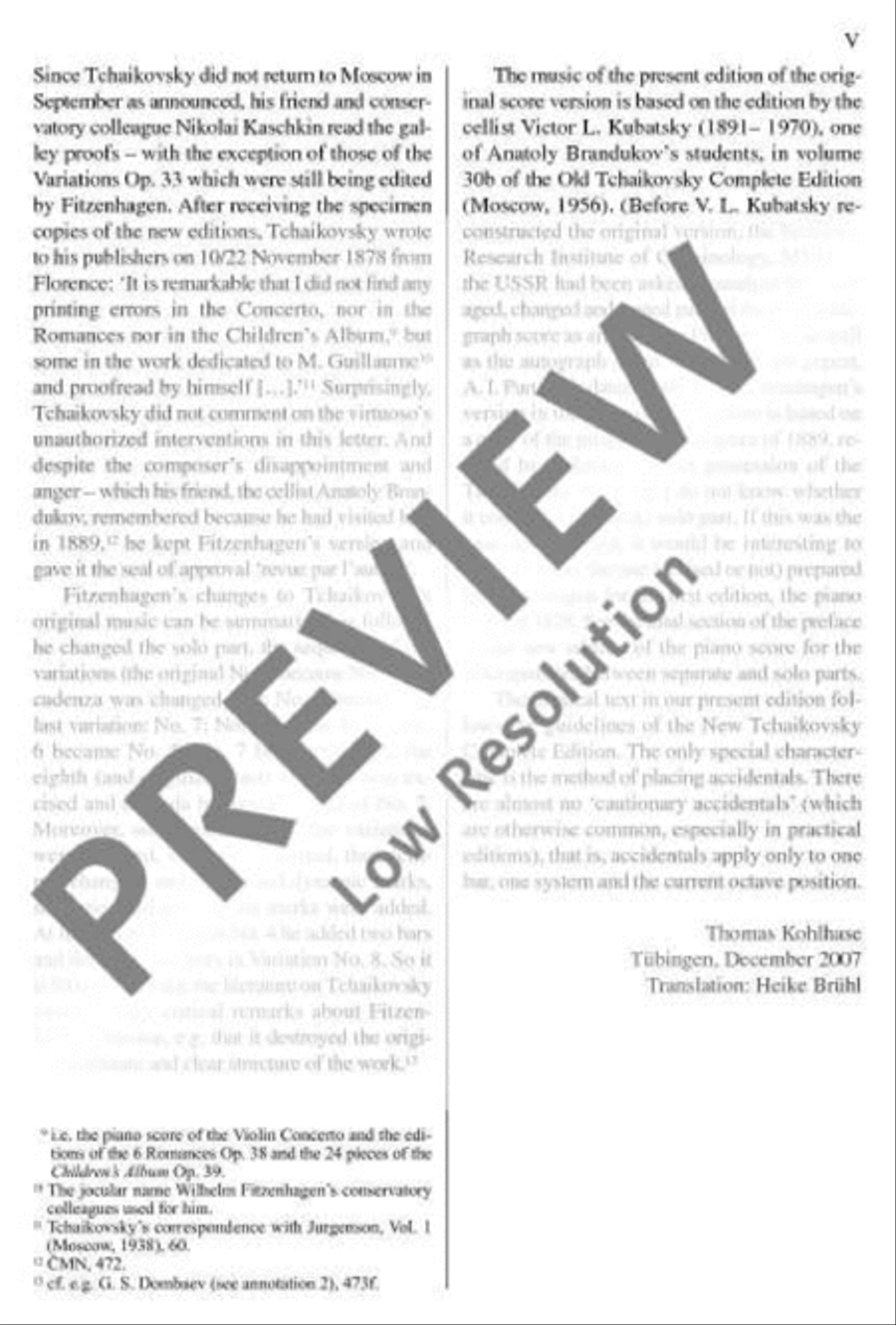 Variations on a Rococo Theme for Cello and Orchestra Orchestra scores gallery preview page 6