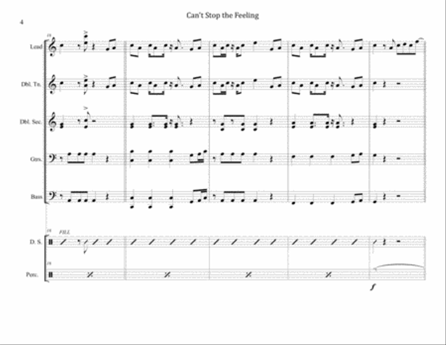 Can't Stop The Feeling from TROLLS Steel Drum Band scores gallery preview page 4