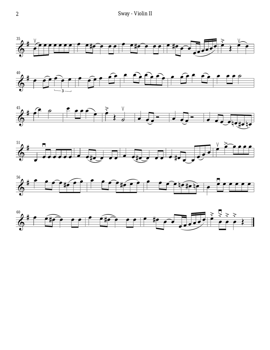 Sway (Quien Sera) String Quartet scores gallery preview page 4