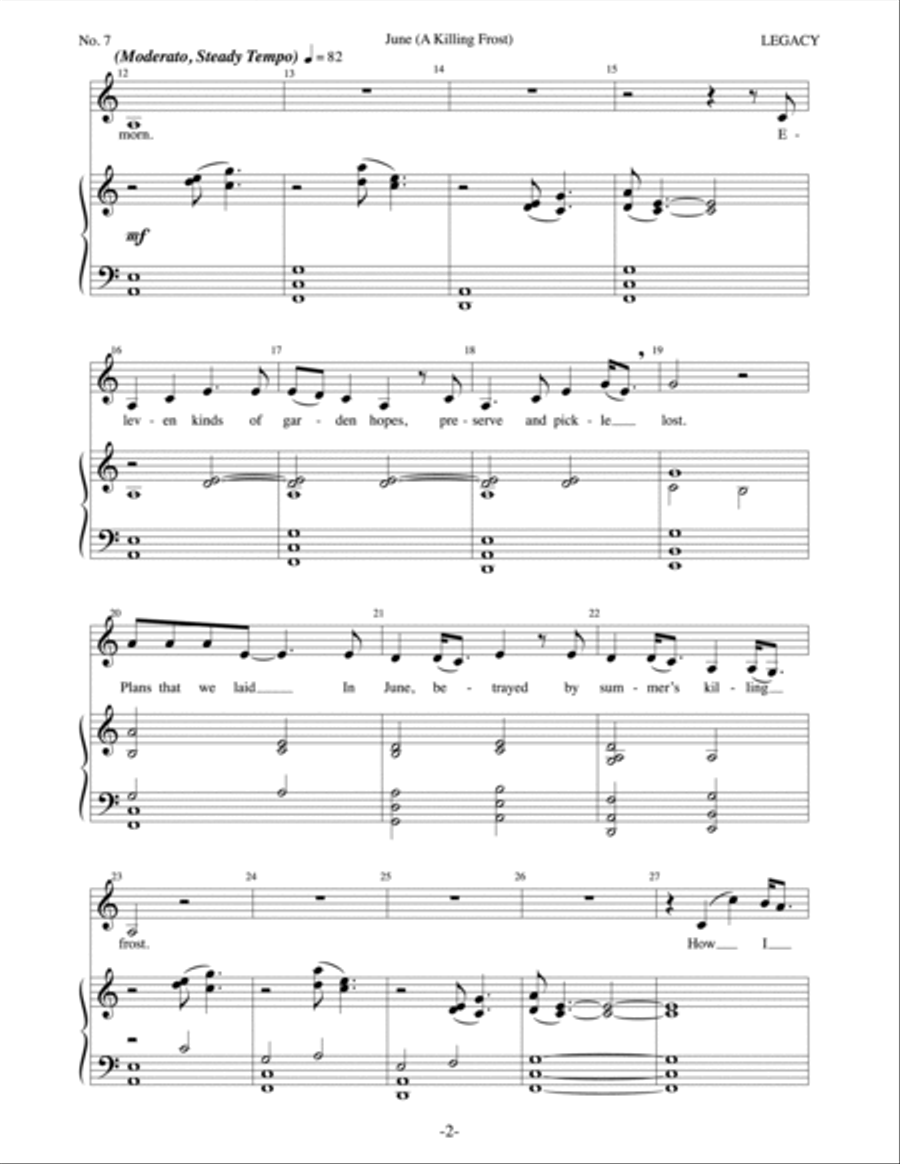 June (A Killing Frost) June (A Killing Frost) Piano, Vocal scores gallery preview page 2