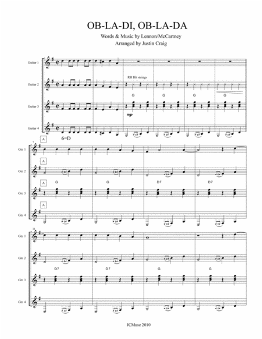 Ob-La-Di, Ob-La-Da String Duet scores gallery preview page 1