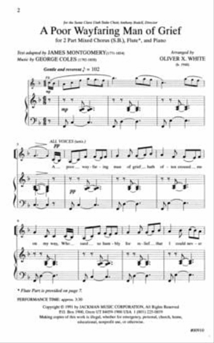 A Poor Wayfaring Man of Grief - SB 2-Part scores gallery preview page 2