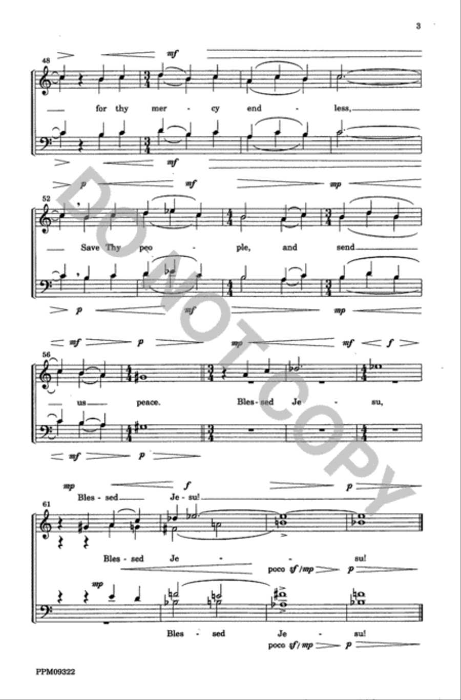A Carol for Peace: Jesu for Thy Mercy Endless 4-Part scores gallery preview page 4