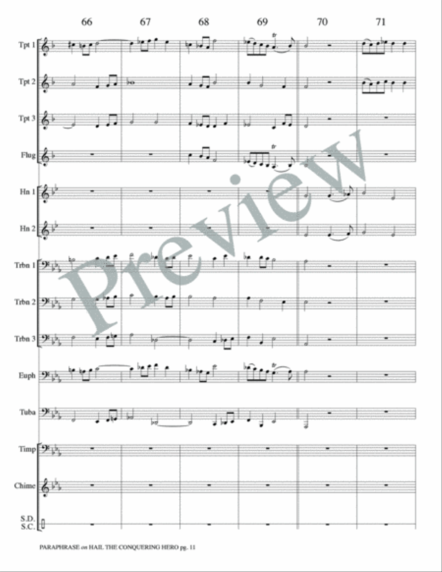 Paraphrase on Hail the Conquering Hero Small Ensemble scores gallery preview page 13