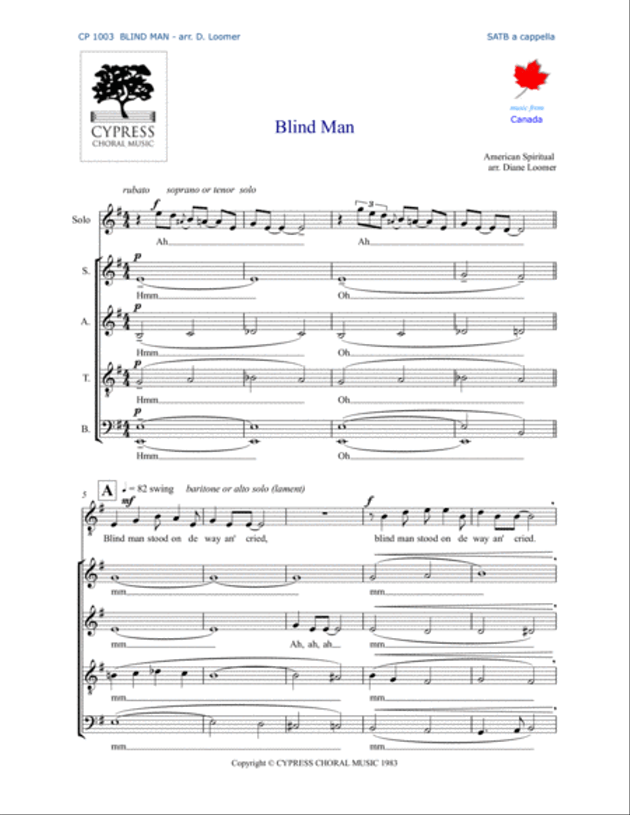 Blind Man 4-Part scores gallery preview page 2