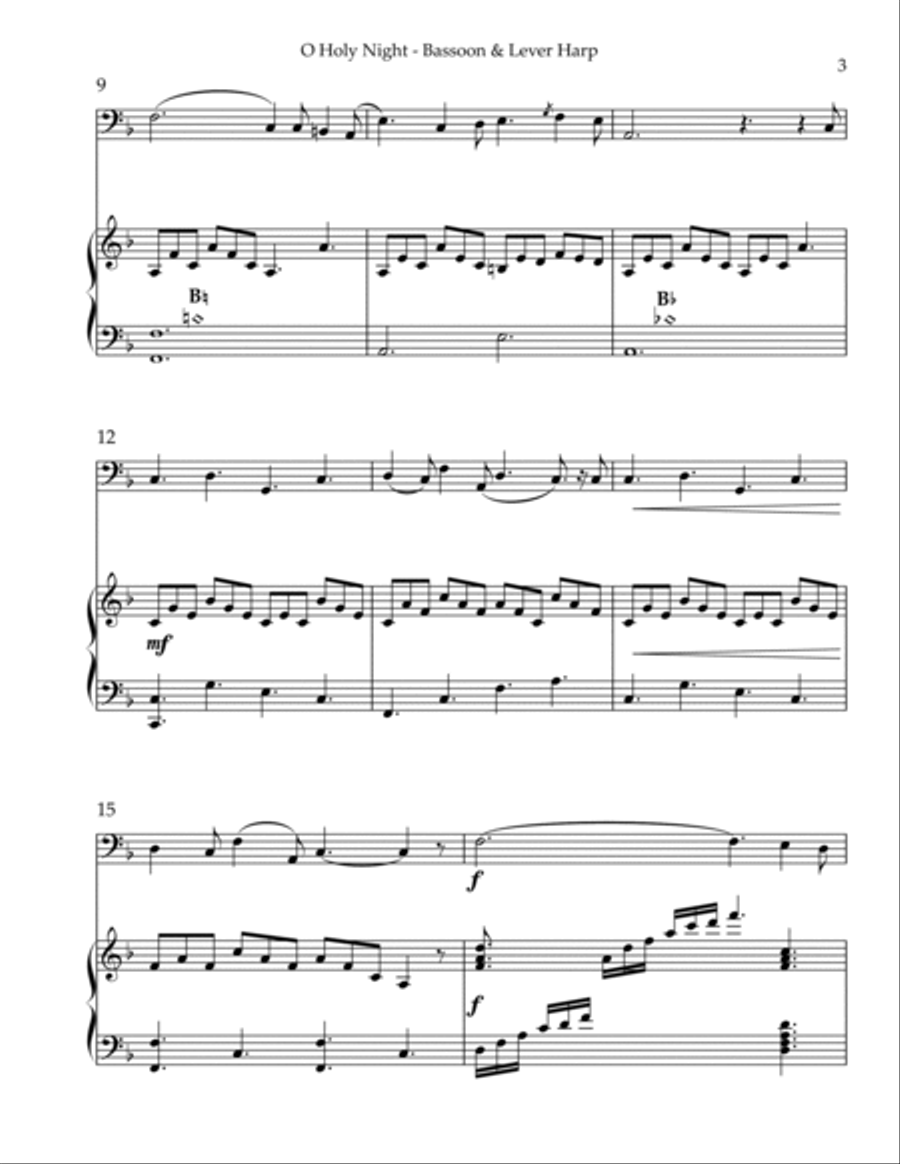 O Holy Night, Duet for Bassoon & Lever Harp