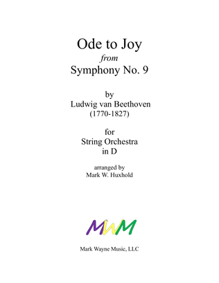 Book cover for Ode to Joy from Symphony No. 9